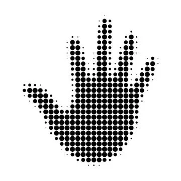 Hand Halftone Dotted Icon Stock Illustration