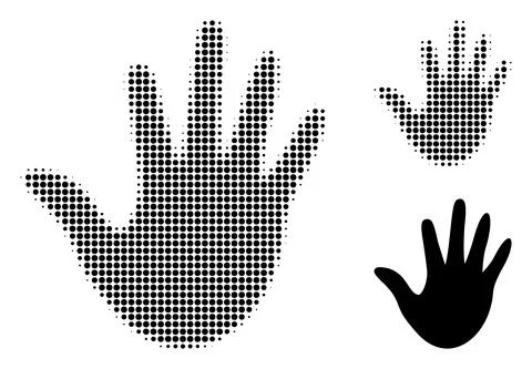 Hand Halftone Dotted Icon Stock Illustration