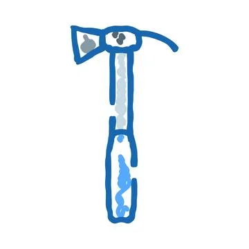 Hand hammer carpenter tool building equipment outline doodle Ilustración de archivo