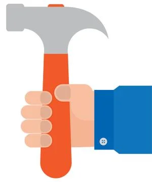Hand with hammer Stock Illustration