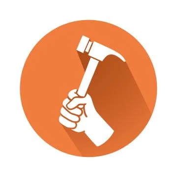 Hand with hammer Stockillustratie