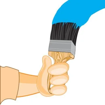 Hand in hand and paint Stock Illustration