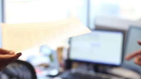 Hand to hand document delivery Stock Footage 77046631