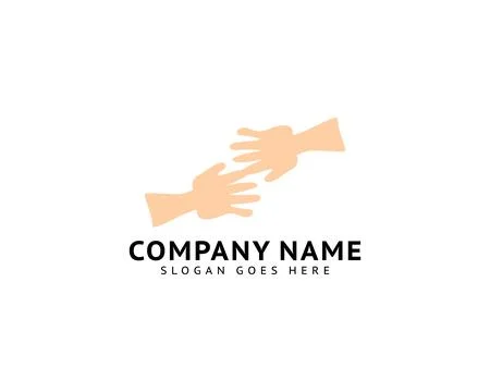 Hand to Hand Logo Template Design Vector Stock Illustration