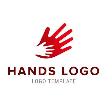 Hand to hand logo. Vector abstract logo design. Stock Illustration