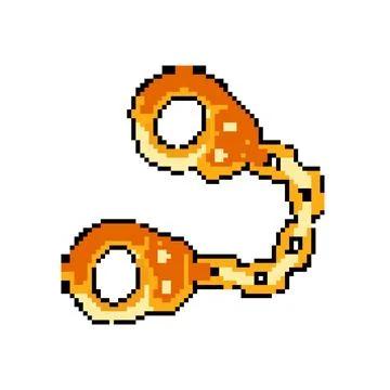 Hand handcuffs pixel art vector illustration Stock-Illustration