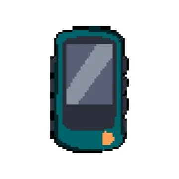 Hand handheld gps pixel art vector illustration 스톡 일러스트