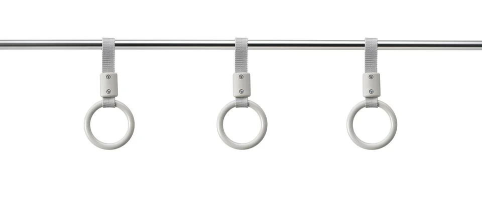 Hand handle loop in the subway. isolated on white background Stock Photos