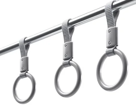 Hand handle loop in the subway. isolated on white background Photos