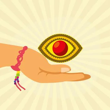 Hand with handmade bracelet Stock Illustration