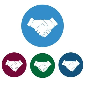 Hand, handshake icon set. Vector illustration, flat design. Stock Illustration