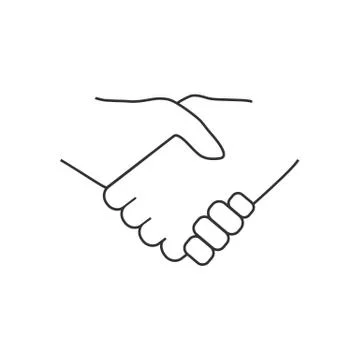 Hand, handshake icon. Vector illustration, flat design. Illustrazione stock