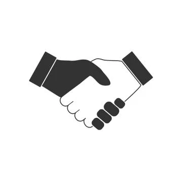 Hand, handshake icon. Vector illustration, flat design. Illustrazione stock