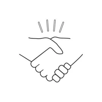 Hand, handshake icon. Vector illustration, flat design. Illustrazione stock