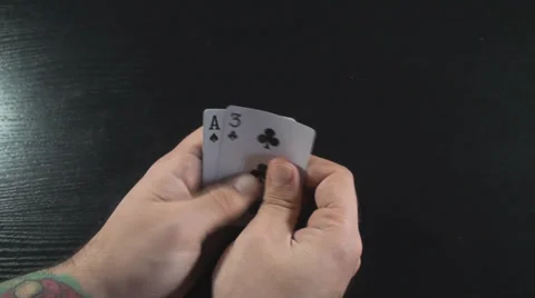 Hand Having Quad Aces Above-Shot Video stock 35231046