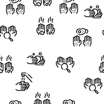 Hand Healthy Hygiene Seamless Pattern Vector Stock Illustration