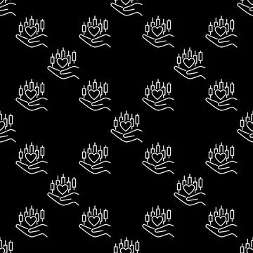 Hand with Heart and Candlestick Chart vector Financial Growth and Love for .. Ilustración de archivo