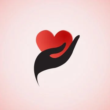 Hand heart gesture header Stockillustratie