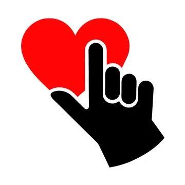 Hand with Heart Gesture Vector Illustration for Love and Peace Illustrazione stock