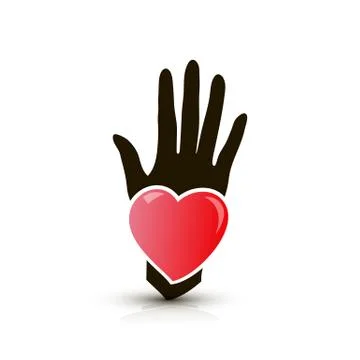 Hand with heart icon Illustrazione stock
