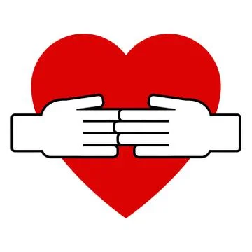Hand on heart. Icon Stock Illustration