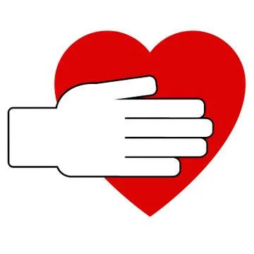 Hand on heart. Icon Stock Illustration