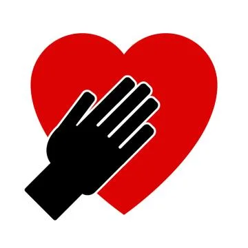Hand on heart. Icon Stock Illustration