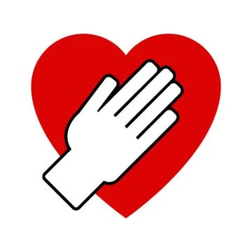 Hand on heart. Icon Stock Illustration
