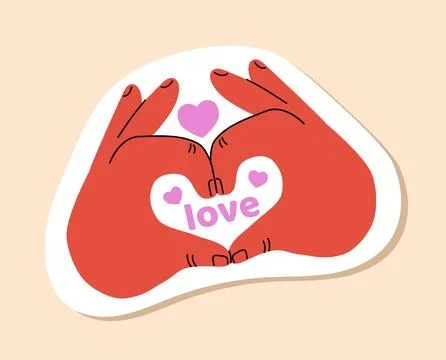 Hand heart love sign. Vector illustration Stock Illustration