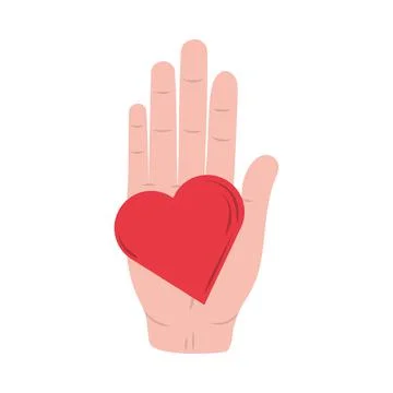 Hand heart showing Stock Illustration