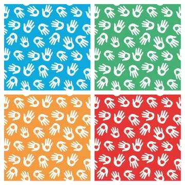 Hand with hearts. Seamless pattern. Ilustración de archivo