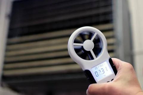 Hand-held anemometer Stock Photos