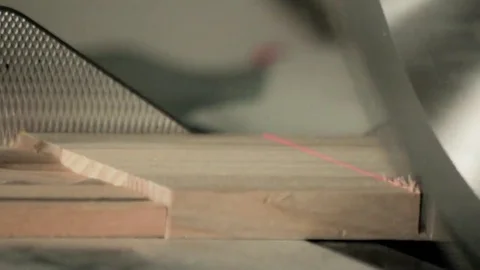 Hand-held belt sander at finished wood furniture Vídeos de archivo 69205427