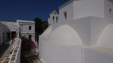 Hand-Held camera, Between The Streets of Serifos, Greece Stock Footage 106081372