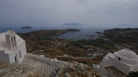 Hand-Held camera, Between The Streets of Serifos, Greece Stock Footage 106118632