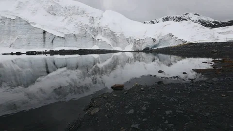 Hand-Held camera, Focus on Glaciers Cordillera Huayhuash , Huaraz, Peru Stock Footage 106453263
