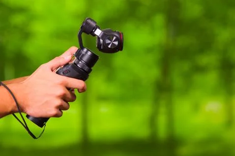 Hand held camera stabilizer for cell phone 스톡 사진