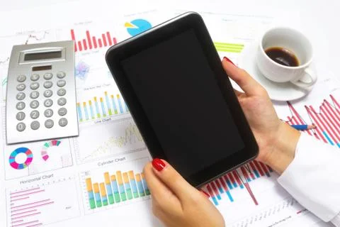 Hand held computer. Stock Photos