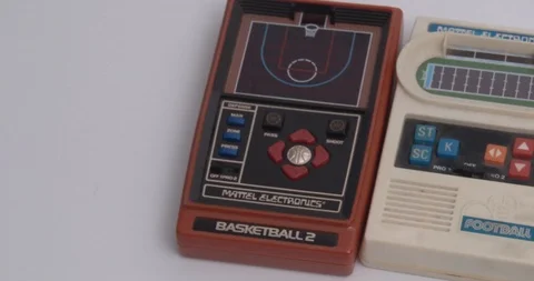 Hand Held Electronic Sport Games - Mattel - Pan Stock Footage 101810945