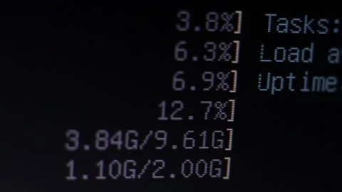 Hand held footage from a computer screen from a Linux based system working for 8 Stock Footage 167430807