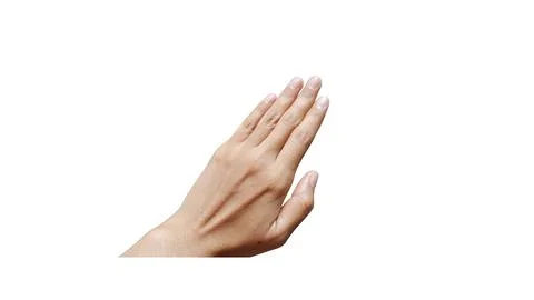 Hand Held in Gesture on White Background Stock Photos