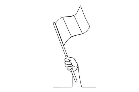 A hand-held high the Peruvian flag Stock Illustration