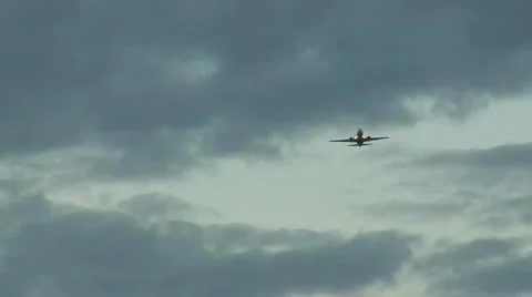 Hand held plane flying over head 03 Stock Footage 12502263