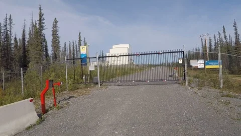 Hand held point of view shot at site of aurora research and multiple Stock Footage 115486089
