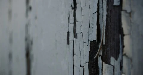 Hand held shot of painted barn exterior Stock Footage 98356742