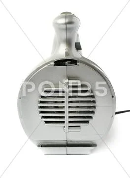 Hand held small vacuum cleaner isolated over the white background Stock Photos