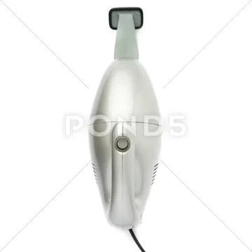 Hand held small vacuum cleaner isolated over the white background Stock Photos