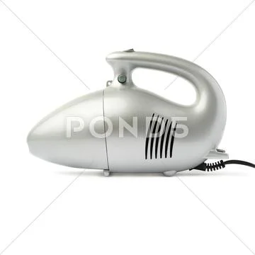Hand held small vacuum cleaner isolated over the white background Stock Photos