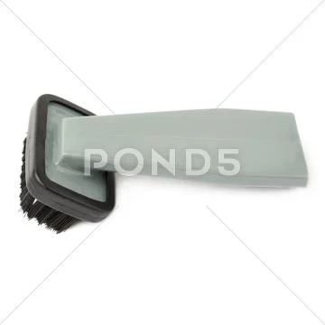 Hand held small vacuum head cleaner isolated over the white background Stock Photos