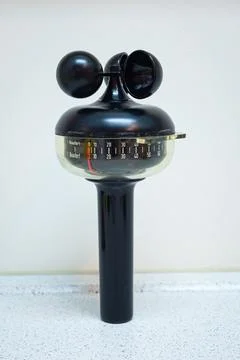 Hand held wind meter for measuring wind speed Stock Photos